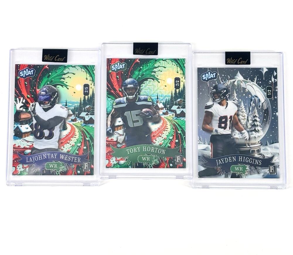 Wild Card Splat NFL Lot Of 2 Jayden Higgins Tory Holton Lajohntay Wester WR
